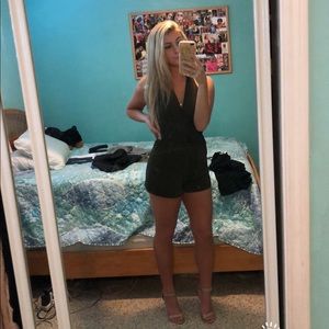 Brandy Melville Army Green Halter Romper!
